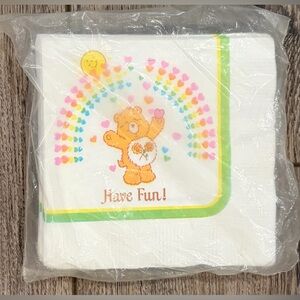 Vintage 1980s Care Bears Napkins SEALED – Retro Party Supplies Friend Bear 16ct